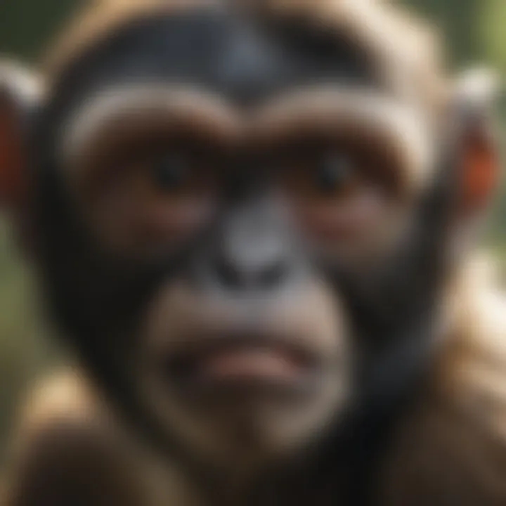 Close-up of a spider monkey showcasing its expressive face