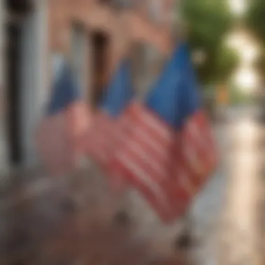 Colorful flags lining the streets of Springfield