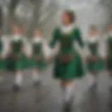 A vibrant parade showcasing traditional Irish dancers and musicians.