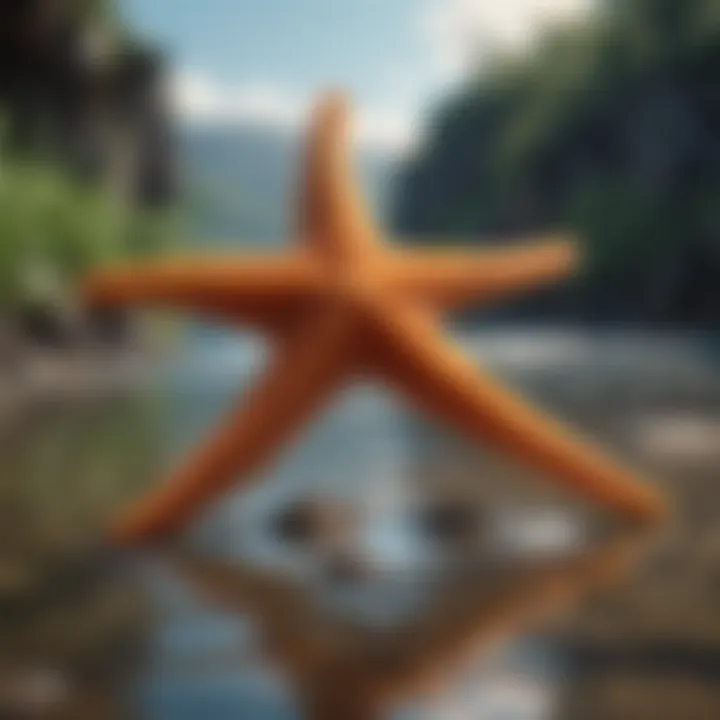 Starfish in its natural habitat, showcasing ecological interactions