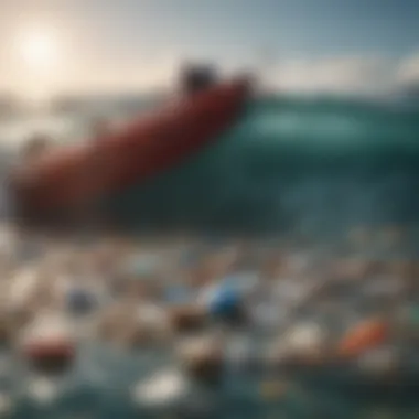 Illustration representing plastic pollution in oceans