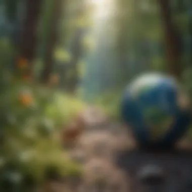 An animated book with Earth Day themes, showcasing a colorful landscape.