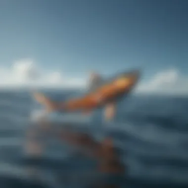 A flying fish gliding above the ocean surface