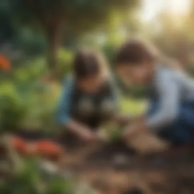 Children participating in a gardening activity