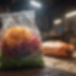 A vibrant illustration showcasing reusable bags and containers.