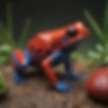 Strawberry Poison Dart Frog showcasing its bright red and blue hues