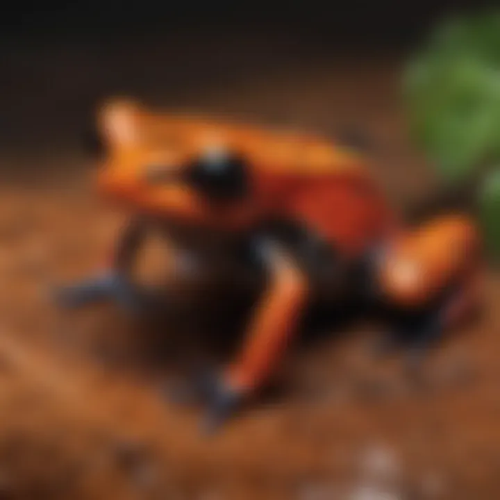 Strawberry Poison Dart Frog displaying its unique skin patterns