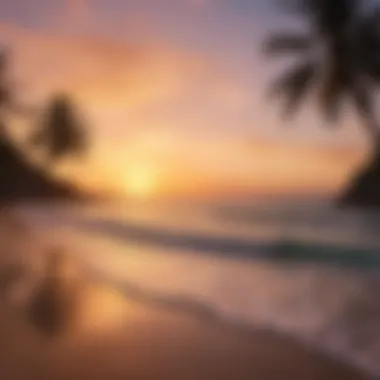 Stunning Sunset Over Mexican Beach with Palm Trees