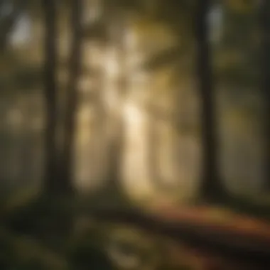 Sunlight Filtering Through Dense Forest Canopy