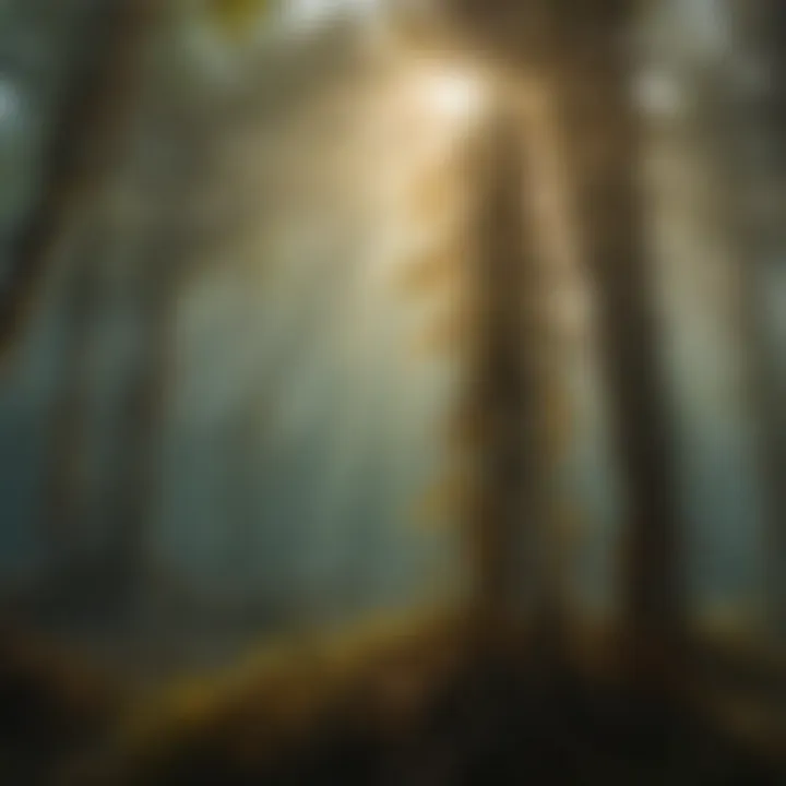 Sunlight Piercing Through Kelp Forest in Georgia Ocean