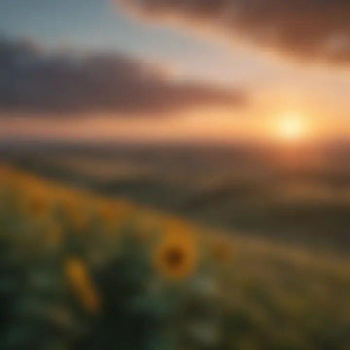 Spectacular sunset over the picturesque Flint Hills landscape