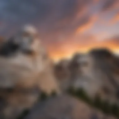 Sunset over Mount Rushmore National Memorial