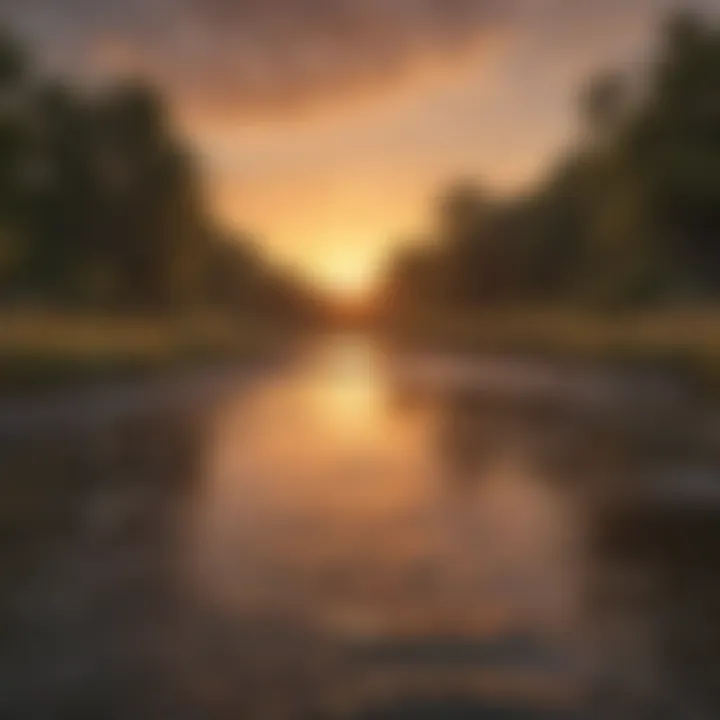 Golden Hour on Platte River Sunset Over Platte River in Nebraska