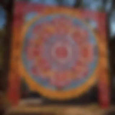 Colorful Papel Picado Banner Swirling in the Wind