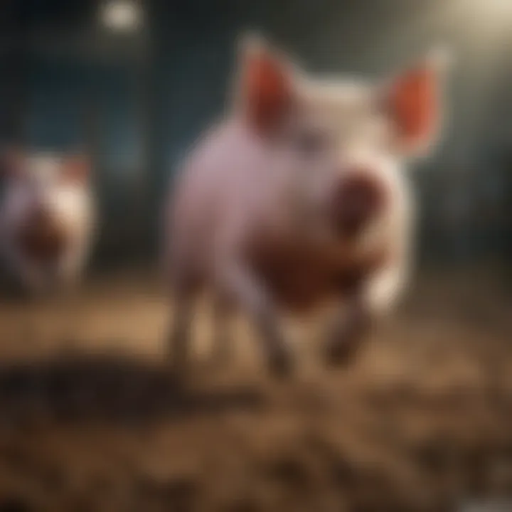 Pig demonstrating physical agility