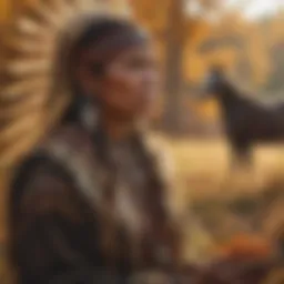 Traditional Native American gathering during harvest season
