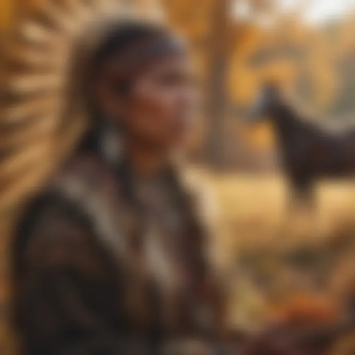 Traditional Native American gathering during harvest season