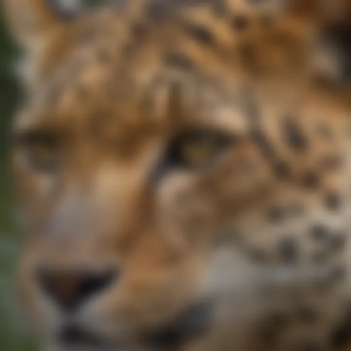 A close-up of Amur leopard's striking coat pattern