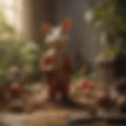 A vibrant tableau showcasing various clay figures in a whimsical setting