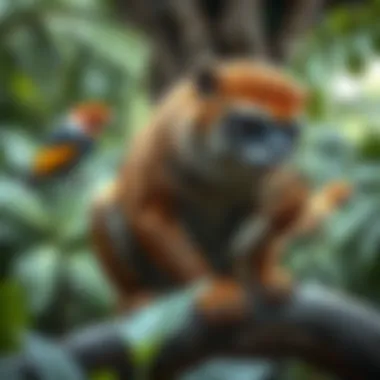 A whimsical portrayal of jungle creatures