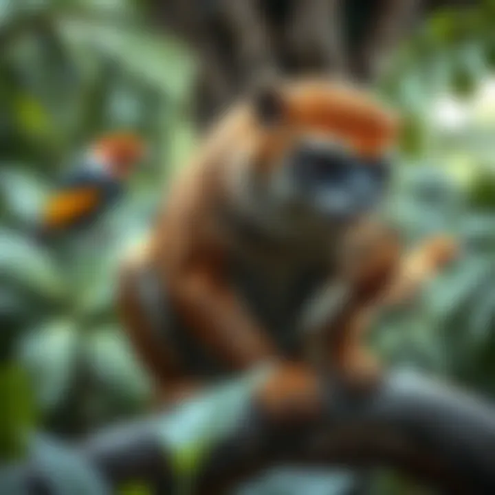 A whimsical portrayal of jungle creatures