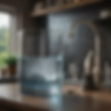 A countertop water filter elegantly designed for home use.