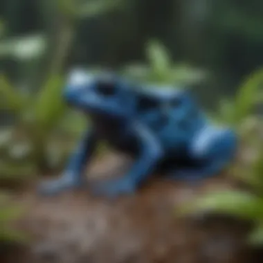 Life Cycle of the Blue Poison Dart Frog Illustration of blue poison dart frog's life cycle