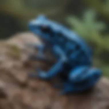 Close-Up of the Blue Poison Dart Frog's Unique Skin Close-up of blue poison dart frog's skin texture