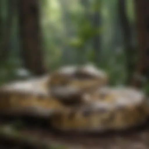 Burmese python in a natural habitat