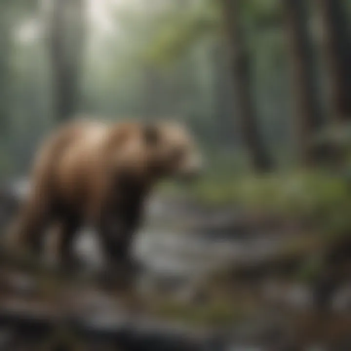 Natural disaster aftermath affecting wildlife habitat
