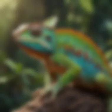 Infographic on chameleon species and their habitats