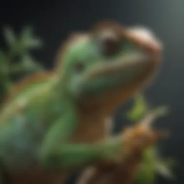 Illustration of chameleons promoting environmental conservation messages