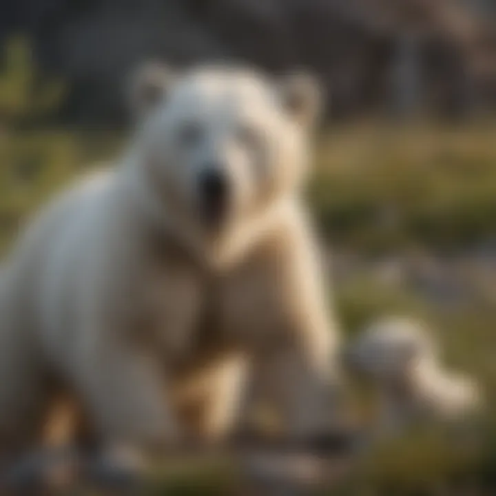 Polar bear cubs playing in a shrinking habitat