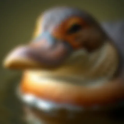 The unique bill of the duck-billed platypus