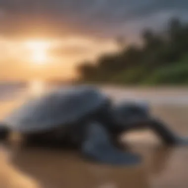 Conservationists monitoring leatherback turtle populations