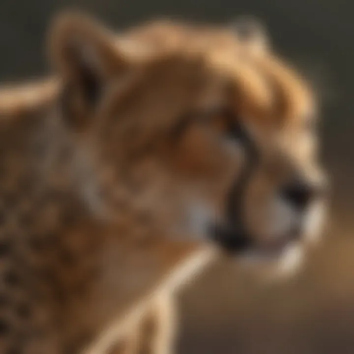Close-up of cheetah muscles highlighting adaptations for speed