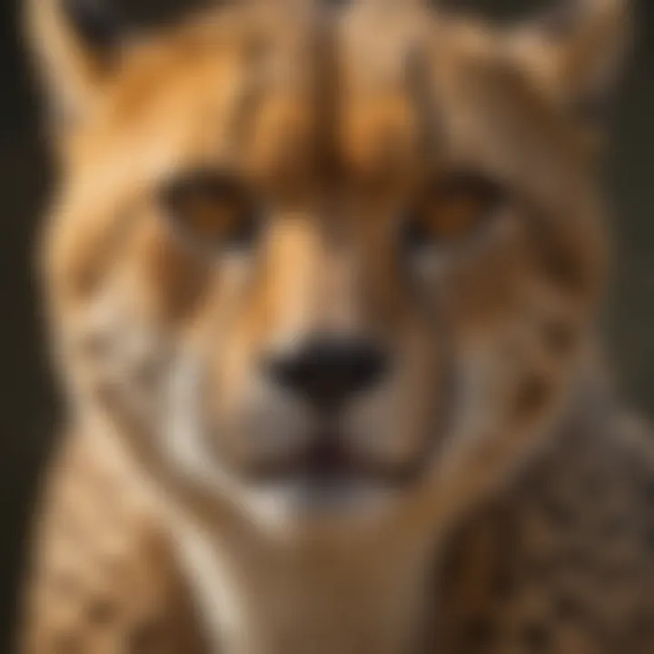 Illustration of cheetah sensory organs emphasizing their role in hunting