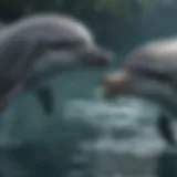 Dolphins communicating in the ocean