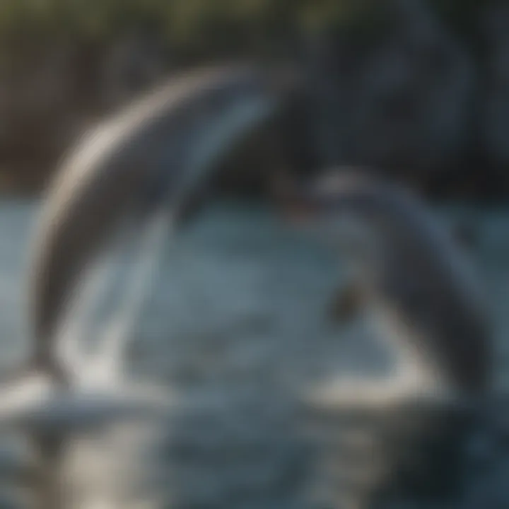 Dolphins demonstrating playful behavior