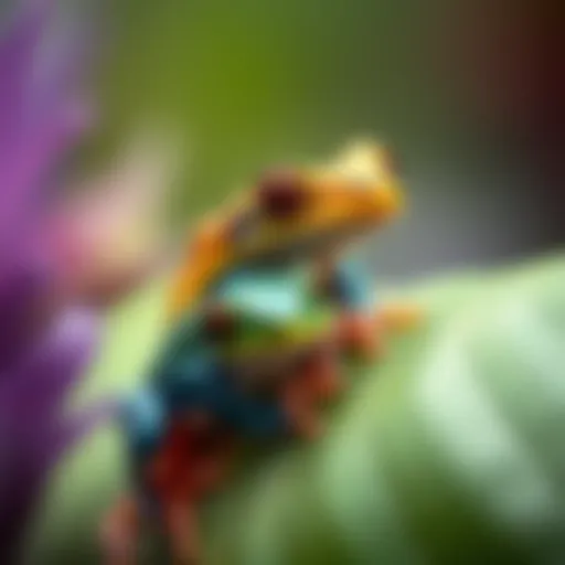 Colorful frogs in their natural habitat