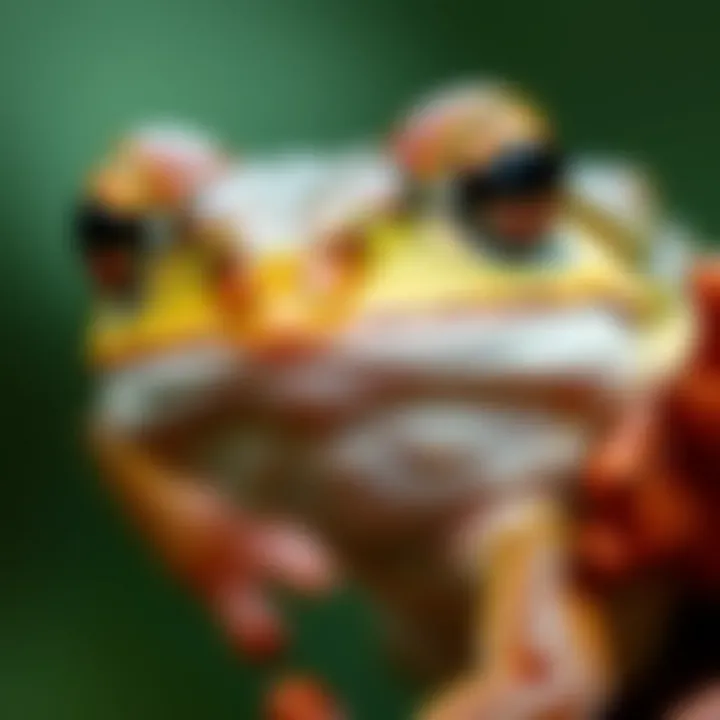 Close-up of a frog's unique physical features