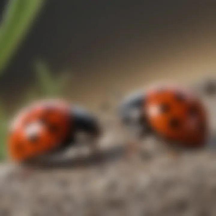 Illustration of ladybug life cycle stages