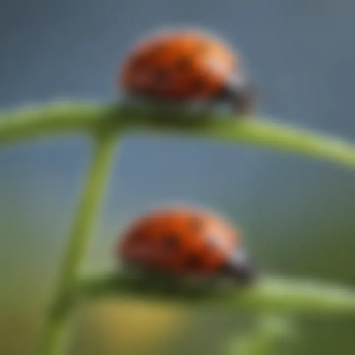 Ladybug larvae on a plant, illustrating their early life stage