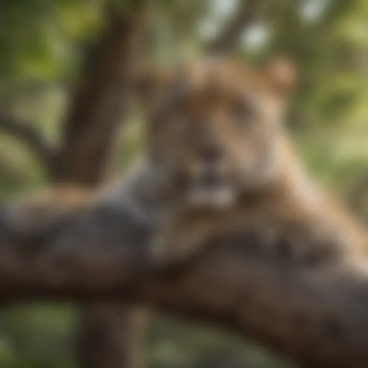A leopard resting on a tree branch, showcasing its adaptability in arboreal environments