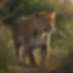 A solitary leopard prowling through the tall grass in its natural habitat