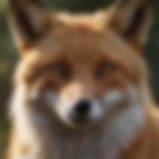 A close-up of a fox in its natural habitat, showcasing its vibrant fur and keen expression.