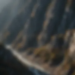 Dramatic mountain ranges in Japan showcasing unique geological formations