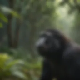 A lush tropical rainforest showcasing the habitat of howler monkeys.