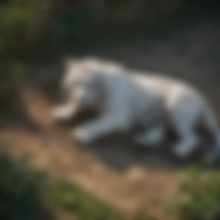 An aerial view of a protected sanctuary for White Bengal Tigers, highlighting conservation efforts