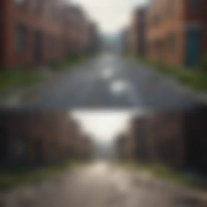 Before and after images of a littered street transformed